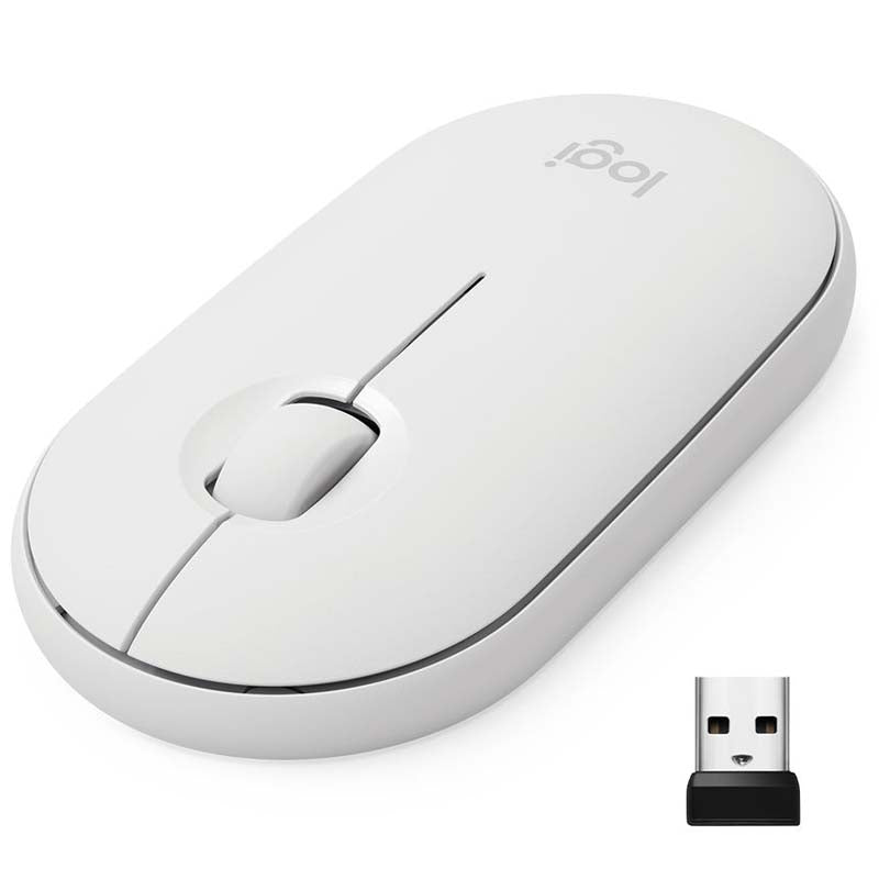 Logitech Pebble M350 Modern Slim and Silent Wireless Mouse - Off White