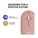 Logitech Pebble M350s Slim Bluetooth Wireless Mouse - Tonal Rose - Tonal Rose - Computer Peripherals