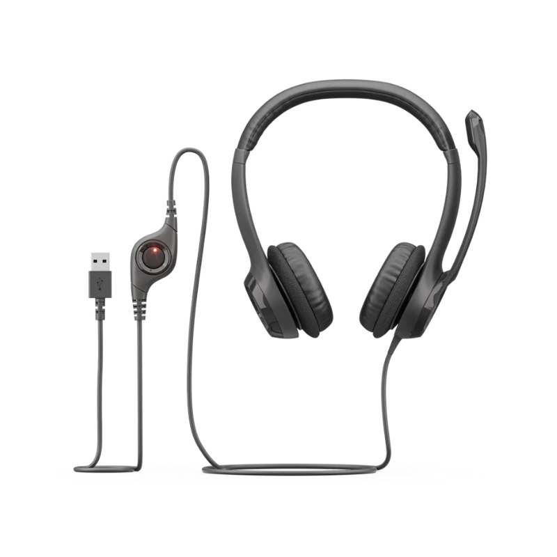 Logitech USB-C Headset with Noise-Cancelling Mic - Black - Headset
