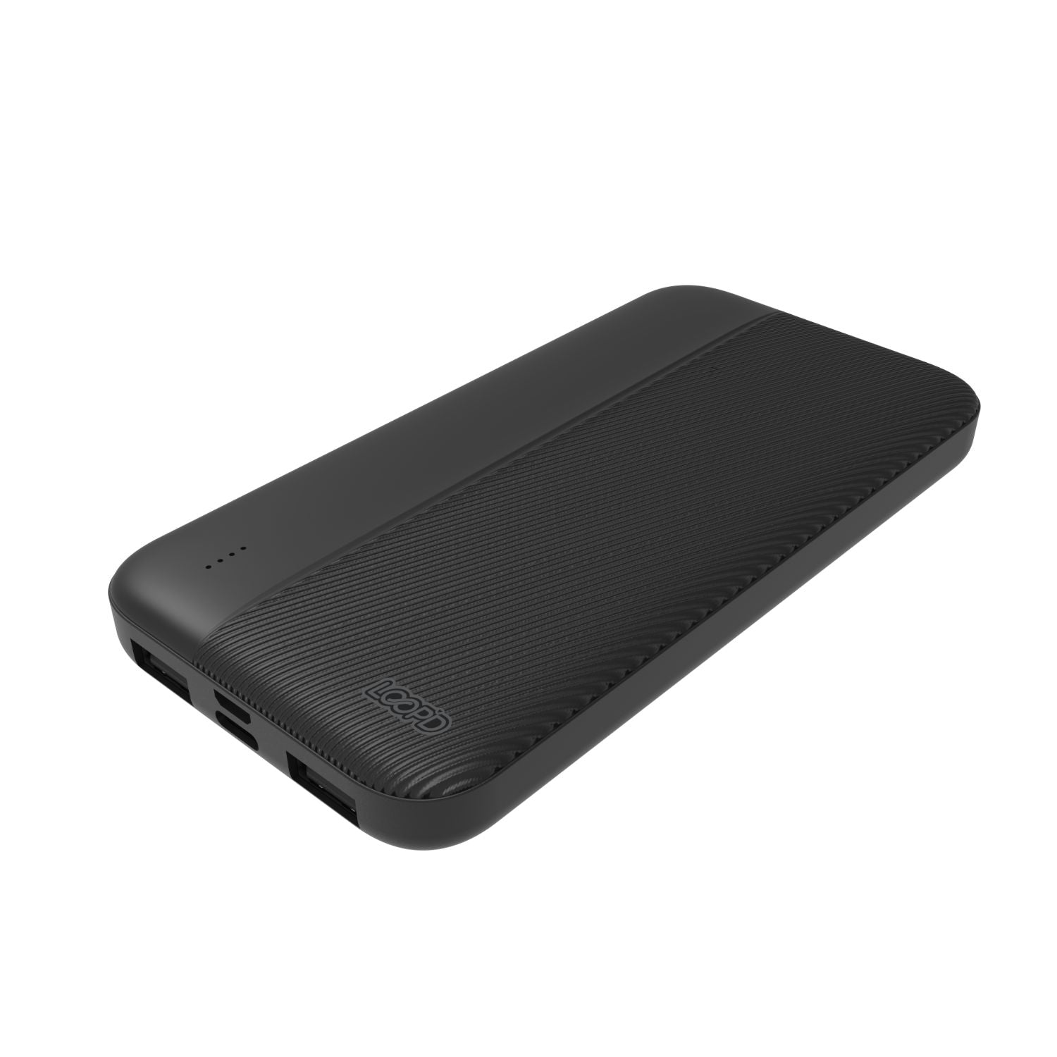 LOOPD 4LED Indicator Powerbank - 10000mAh - Black