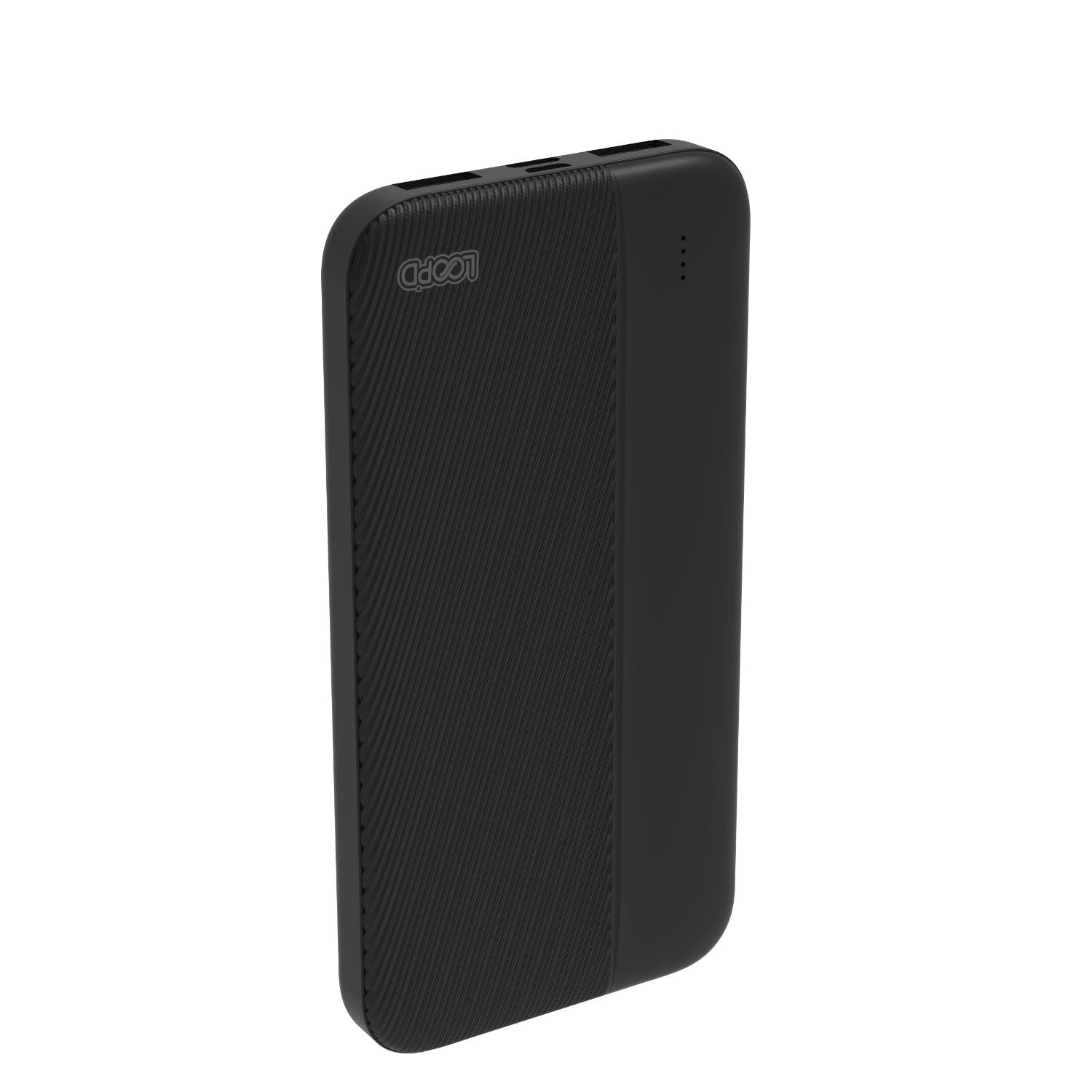 LOOPD 4LED Indicator Powerbank - 10000mAh - Black
