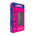LOOPD 5000mAh 4LED Indicator Power Bank - Black - Black