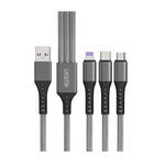 LOOPD Lite 3 in 1 Multi Cable 1.2m - Grey - Grey