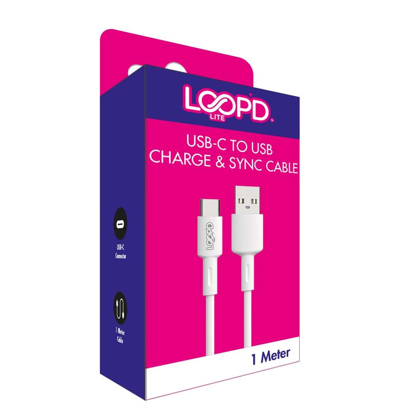 LOOPD LITE USB To USB Type C Cable 1M - White
