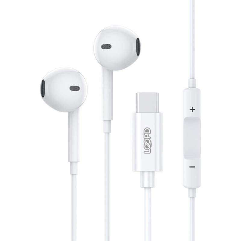 LOOPD Lite Wired Type C Earbuds - White - White