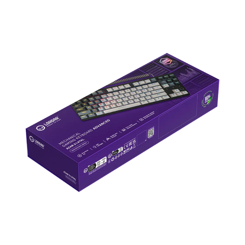 Lorgar Azar 514TKL Wired RGB Mechanical Gaming Keyboard - White - White