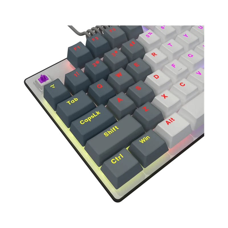 Lorgar Azar 514TKL Wired RGB Mechanical Gaming Keyboard - White - White