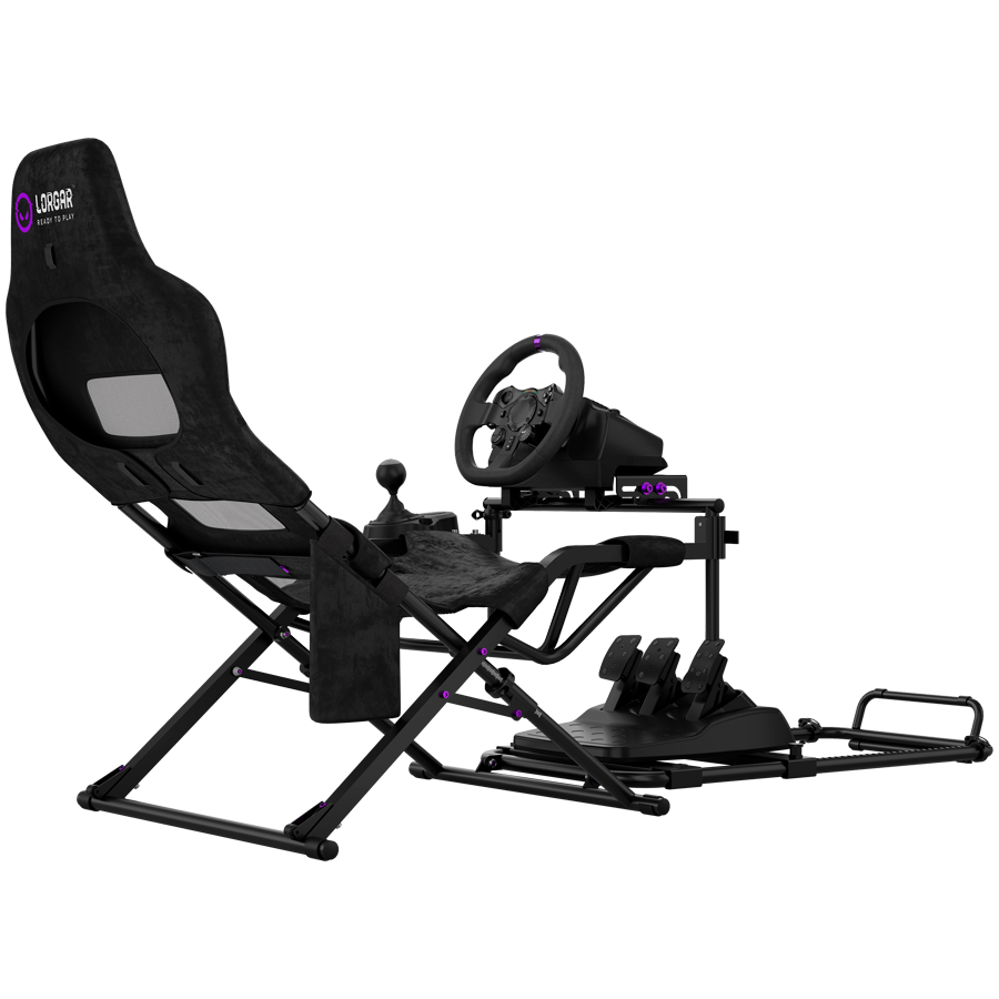 LORGAR FLEX RAF1 Sim Racing Cockpit Advanced Foldable - Black - Black