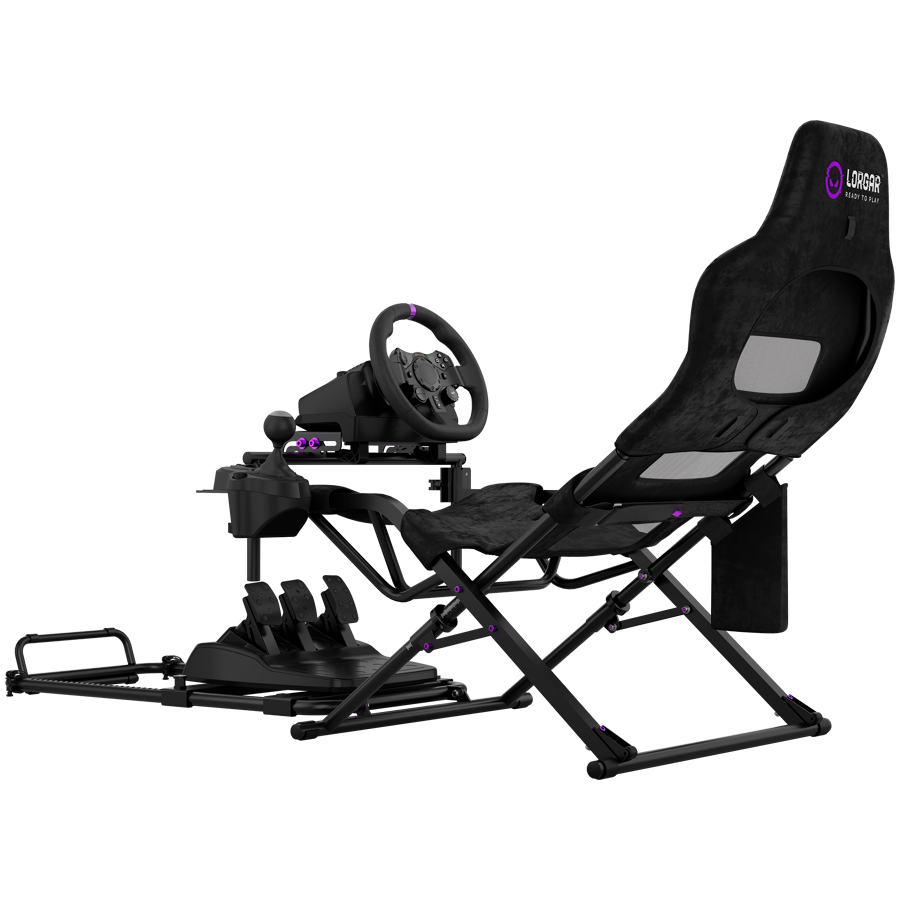 LORGAR FLEX RAF1 Sim Racing Cockpit Advanced Foldable - Black - Black