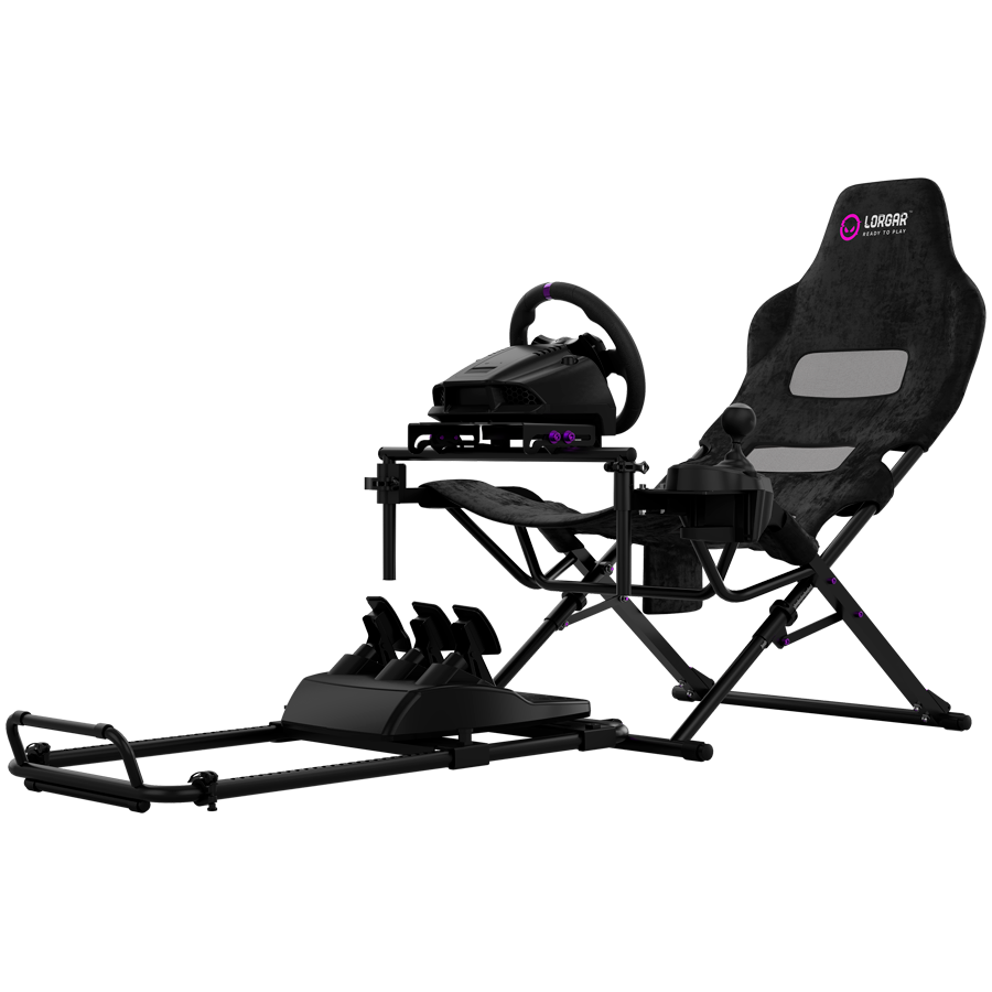 LORGAR FLEX RAF1 Sim Racing Cockpit Advanced Foldable - Black - Black