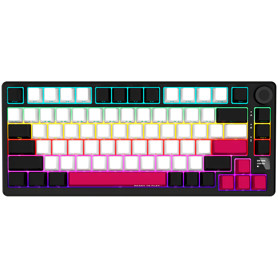 LORGAR KBP7075W Wireless 75% Mechanical Gaming Keyboard Pro – Black/Red (EN Layout) - Black/Red