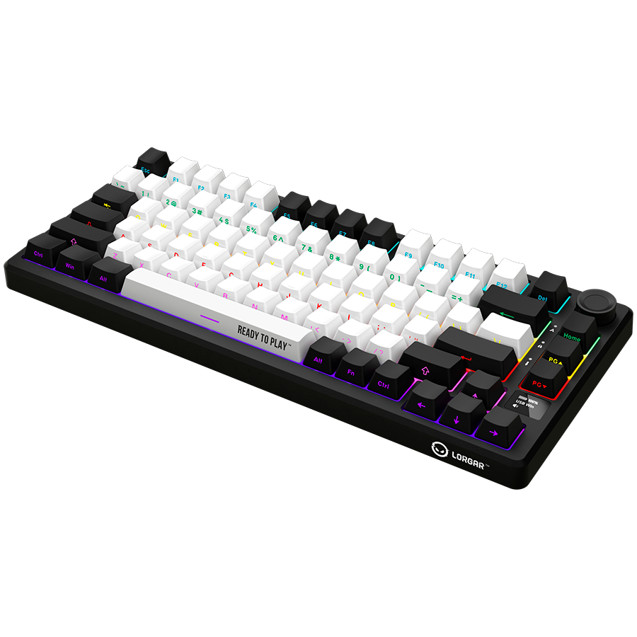 LORGAR KBP7075W Wireless 75% Mechanical Gaming Keyboard Pro – Black/Red (EN Layout) - Black/Red