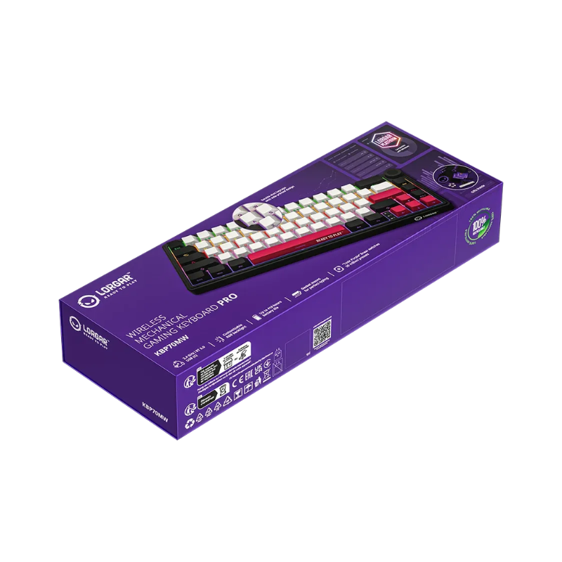 Lorgar KBP70MW Wireless 65 Mechanical Gaming Keyboard Pro - Black/Red - Black