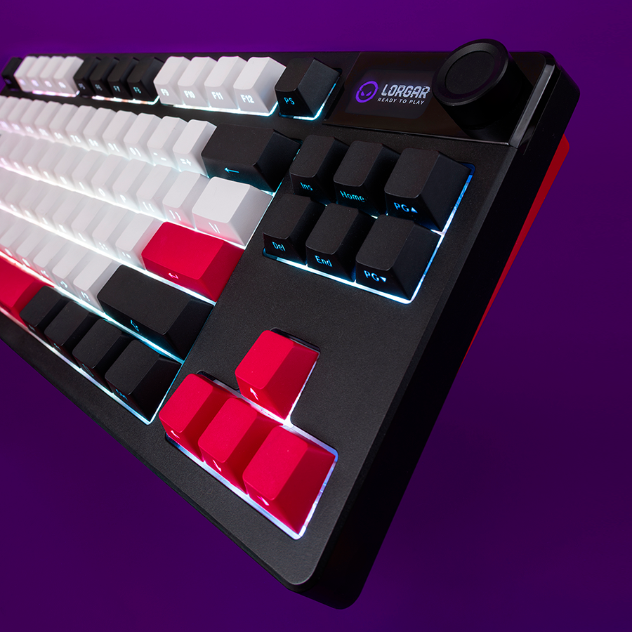 LORGAR KBP70TKLW Wireless TKL Mechanical Gaming Keyboard Pro – Black/Red (EN Layout) - Black/Red