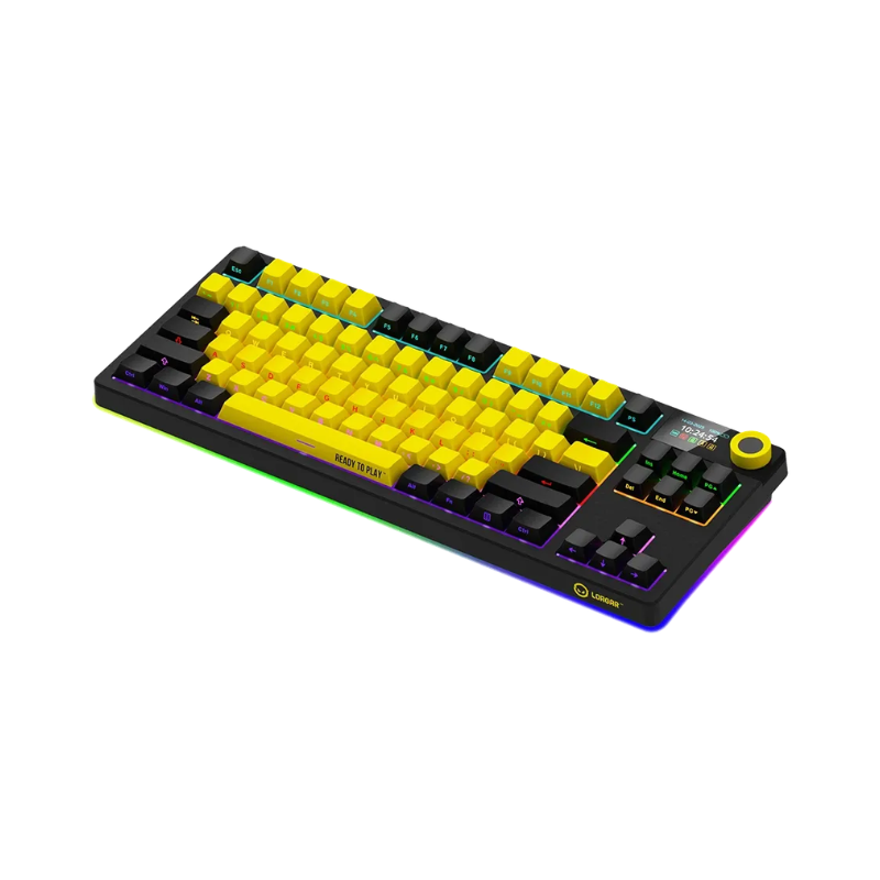 Lorgar KBP70TKLW Wireless TKL Mechanical Gaming Keyboard Pro - Black/Yellow - Black
