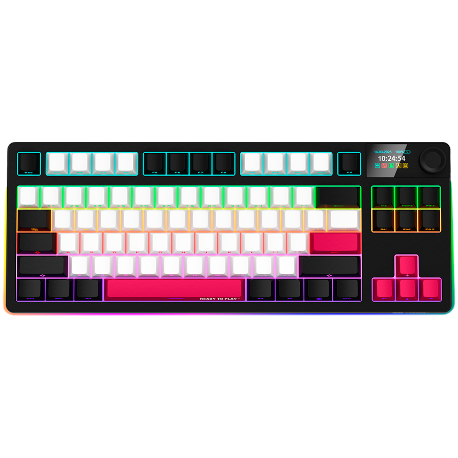 LORGAR KBP70TKLW Wireless TKL Mechanical Gaming Keyboard Pro – Black/Red (EN Layout) - Black/Red