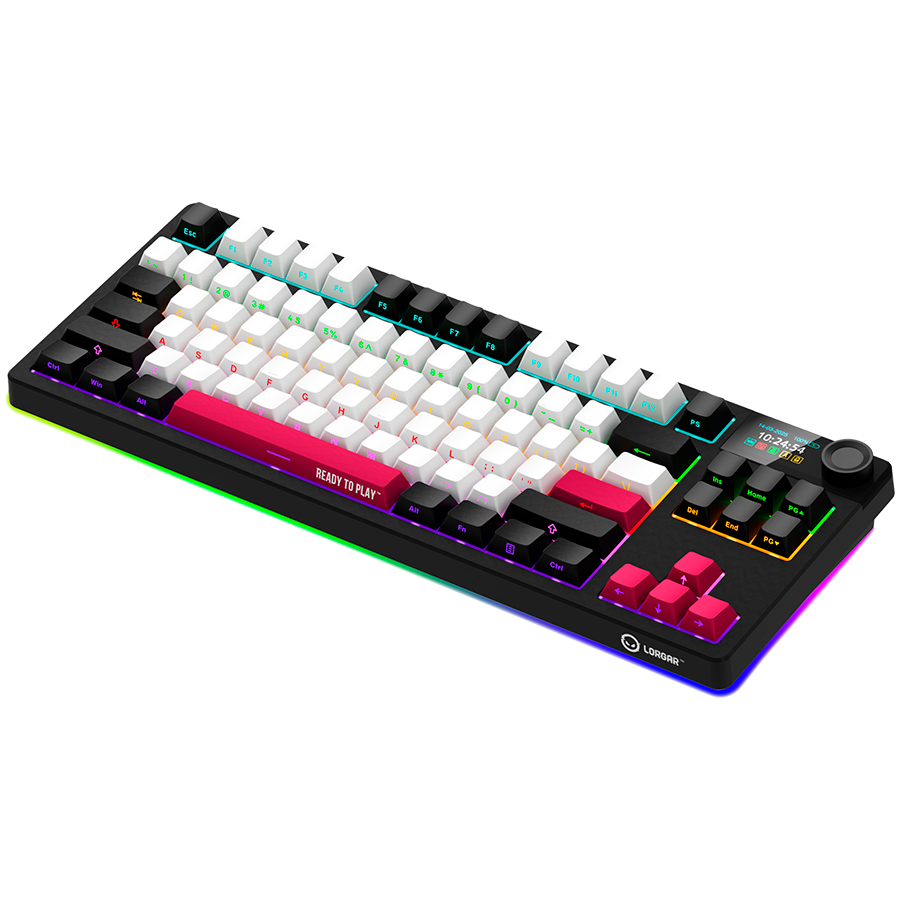 LORGAR KBP70TKLW Wireless TKL Mechanical Gaming Keyboard Pro – Black/Red (EN Layout) - Black/Red