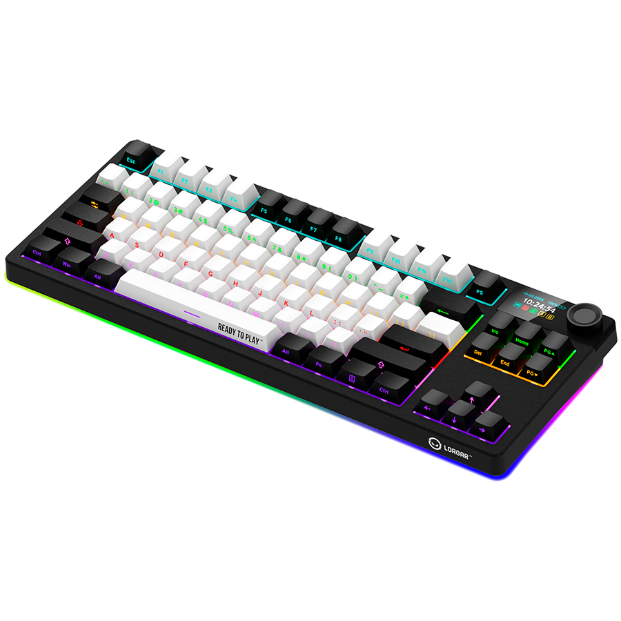 LORGAR KBP70TKLW Wireless TKL Mechanical Gaming Keyboard Pro – Black/Red (EN Layout) - Black/Red