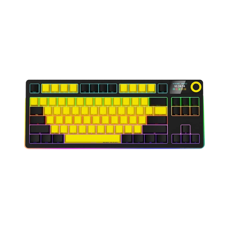 Lorgar KBP70TKLW Wireless TKL Mechanical Gaming Keyboard Pro - Black/Yellow - Black