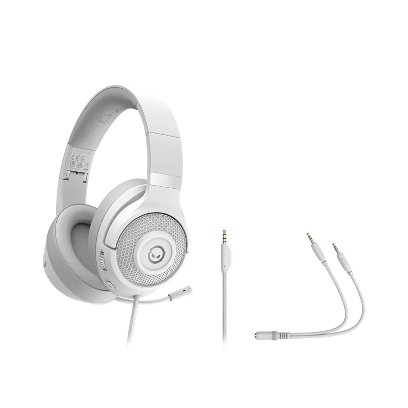 Lorgar Noah 101 Gaming Headset with Microphone 3.5mm Jack Connection - White - White