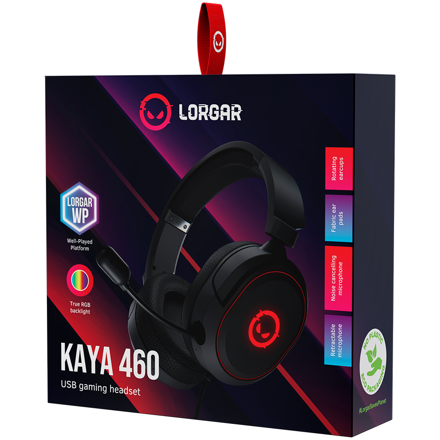 LORGAR Pro Kaya 460 USB Gaming Headset with Microphone – Black
