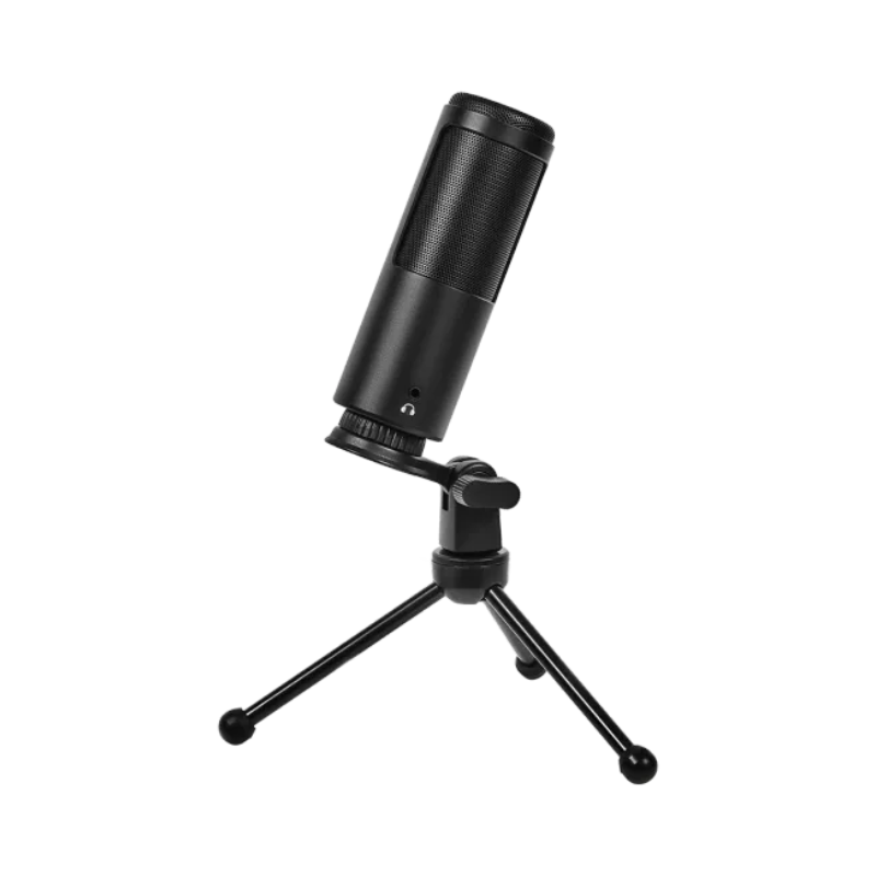 Lorgar Voicer 521 USB Condenser Gaming Microphone with Tripod Stand - Black - Black