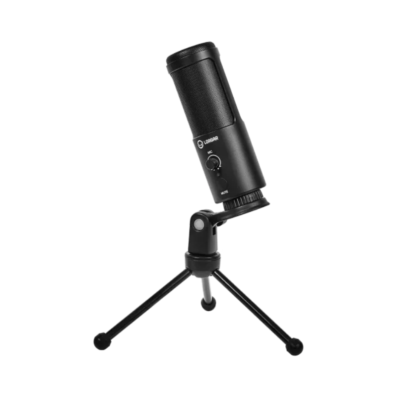 Lorgar Voicer 521 USB Condenser Gaming Microphone with Tripod Stand - Black - Black