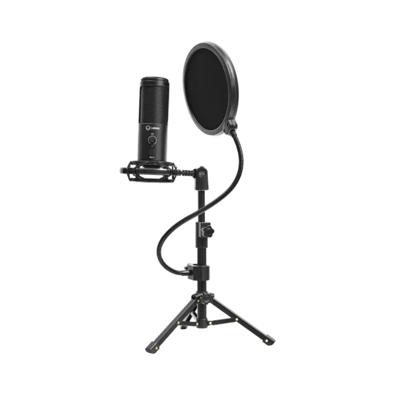 Lorgar Voicer 721 USB Condenser Gaming Microphone with Tripod Stand - Black - Black
