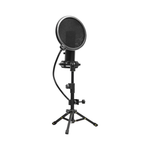 Lorgar Voicer 721 USB Condenser Gaming Microphone with Tripod Stand - Black - Black