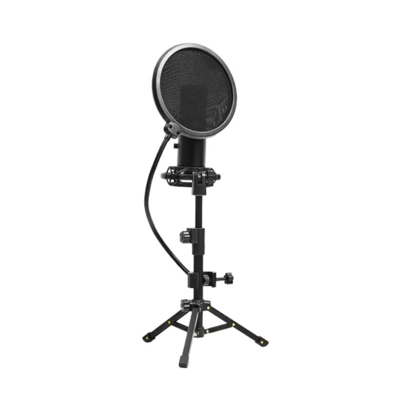 Lorgar Voicer 721 USB Condenser Gaming Microphone with Tripod Stand - Black - Black