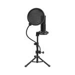 Lorgar Voicer 721 USB Condenser Gaming Microphone with Tripod Stand - Black - Black