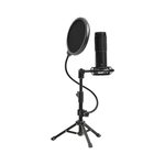 Lorgar Voicer 721 USB Condenser Gaming Microphone with Tripod Stand - Black - Black