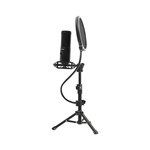 Lorgar Voicer 721 USB Condenser Gaming Microphone with Tripod Stand - Black - Black