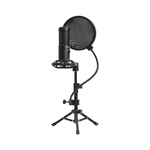 Lorgar Voicer 721 USB Condenser Gaming Microphone with Tripod Stand - Black - Black