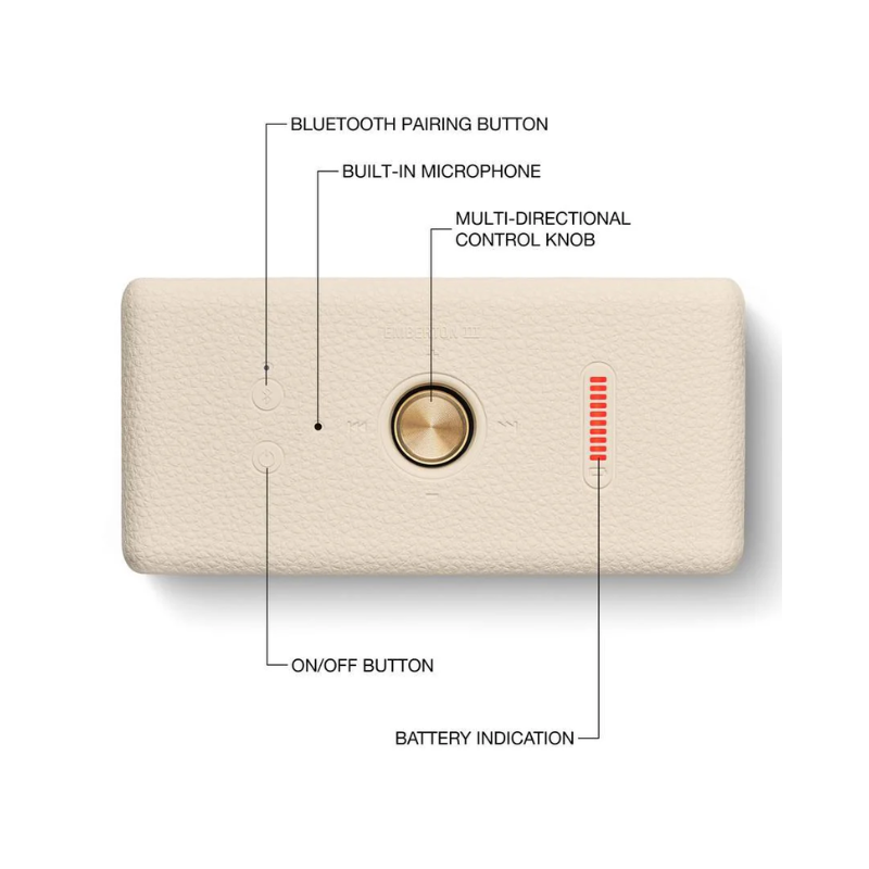 Marshall Emberton III Portable Bluetooth Speaker - Cream