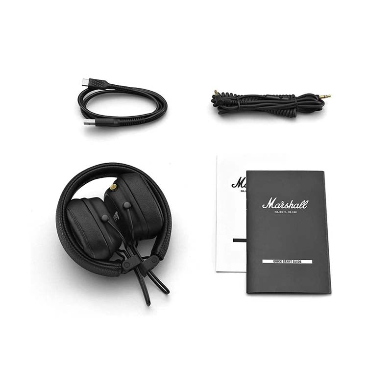 Marshall Major IV Bluetooth Wireless On-Ear Headphones - Black - Black