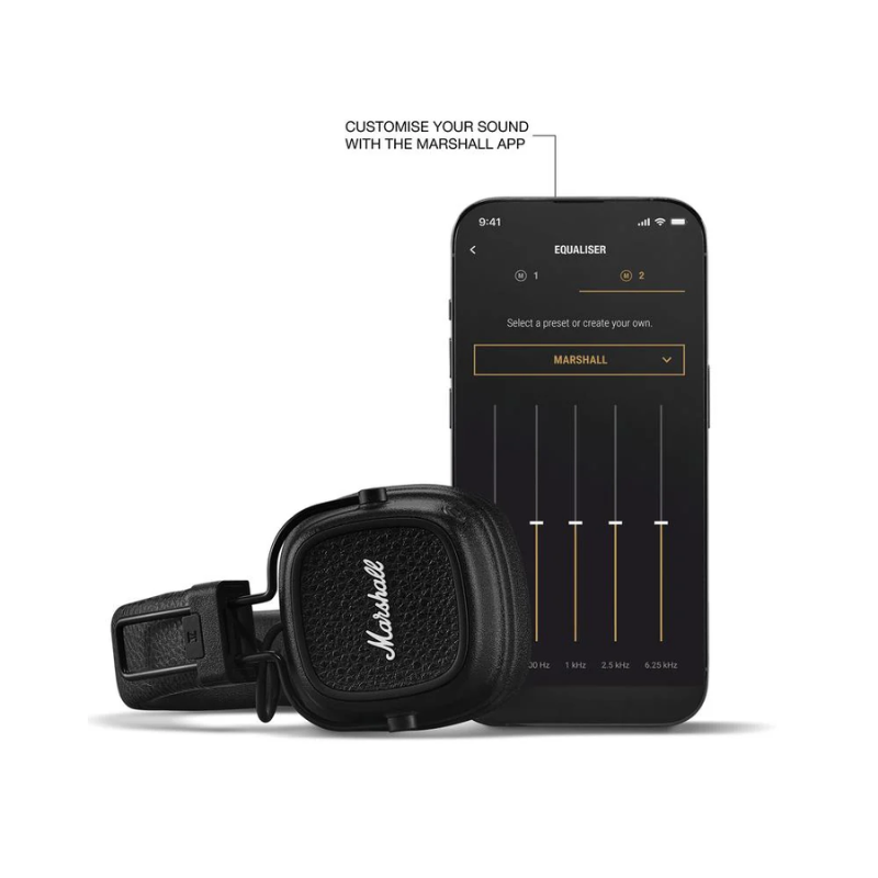 Marshall Major V Bluetooth On Ear Headphone - Black - Black