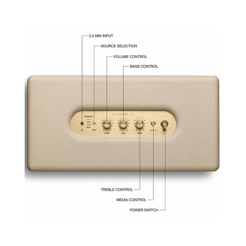 Marshall Woburn III Bluetooth Speaker - Cream - Cream