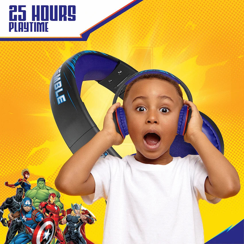 Marvel Avengers Bluetooth Headphones with dB Switch Function - Blue - Audio