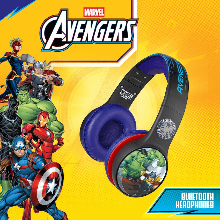 Marvel Avengers Bluetooth Headphones with dB Switch Function - Blue - Audio