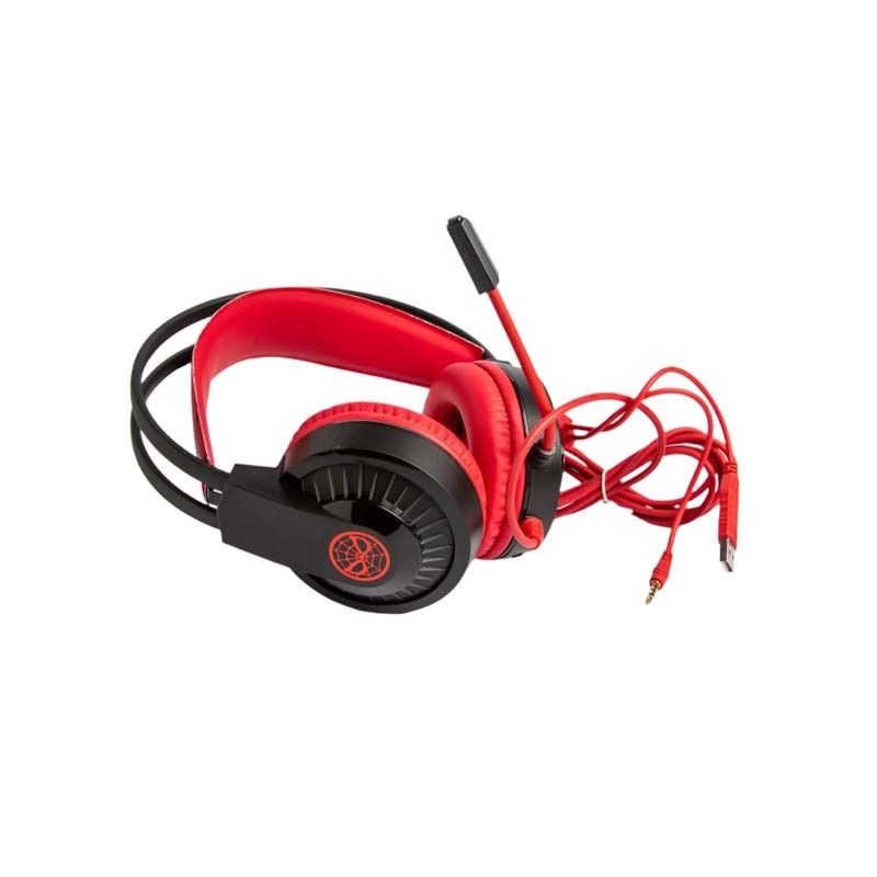 Marvel Spiderman Wired Gaming Headphone with Boom Mic - Black / Red