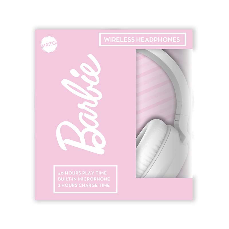 Mattel: Barbie Wireless Bluetooth Headphones - White / Pink - White / Pink