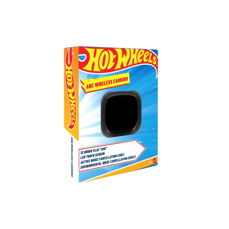 Mattel Hot Wheels Digital ANC Wireless Earbuds - Black - Black