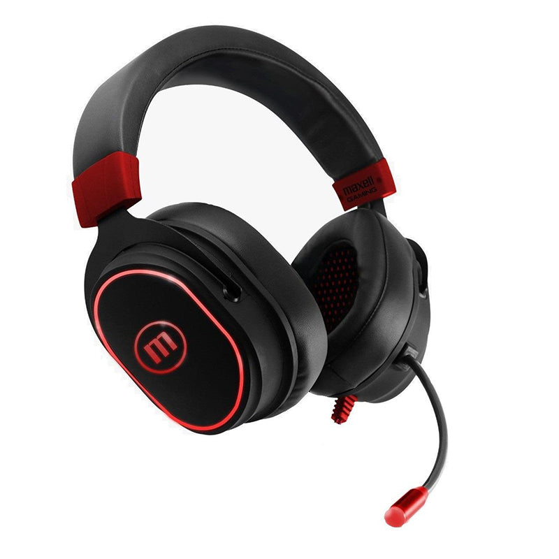 Maxell CA-H-MIC-1200 Gaming Vibration Wired Headset - Black / Red - Black / Red