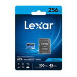 Lexar SD Micro High Speed 633x 256GB + SD Adapter - Blue
