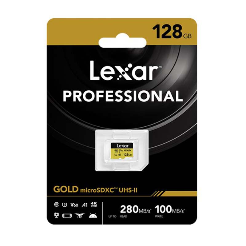 Lexar MicroSD UHS II C10 U3 128GB - Gold