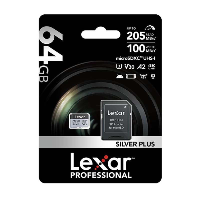 Lexar MicroSD Silver Plus 64GB UHS I C10 U3 - Silver