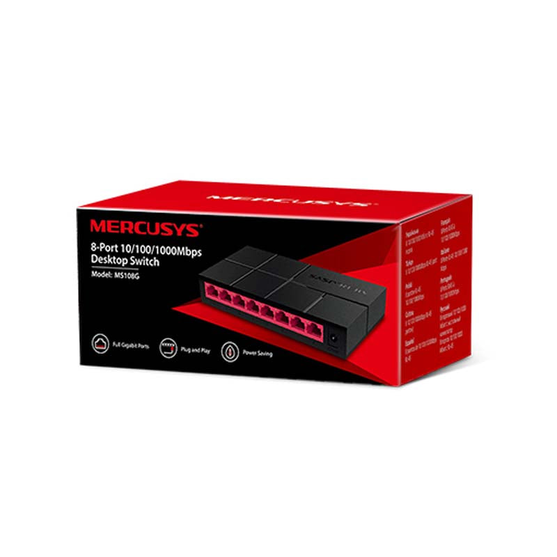 Mercusys 8 Port 10/100/1000Mbps Desktop Switch - Black