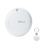 Mili MiTag Apple Compatible Tag With Leather Key Chain Accessory - 1 Pack - Black