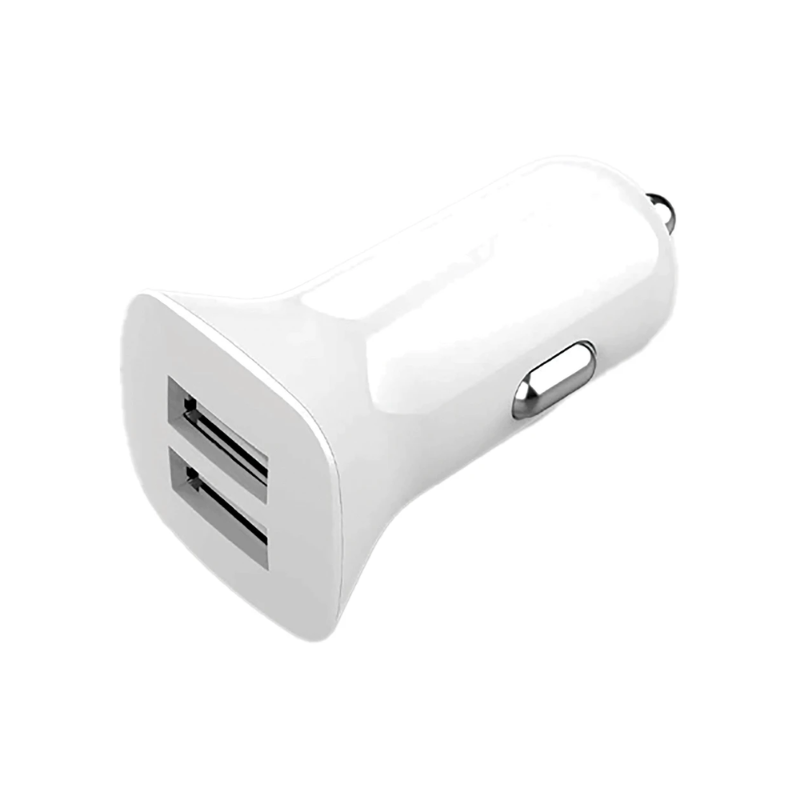 Mobile Bits 15 Watt Dual USB A Car Charger - White - White